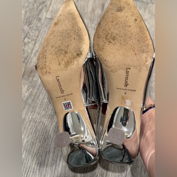 Larroude Ines Pump In Silver Specchio - Picture 7 of 8